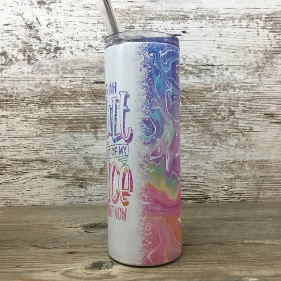 Being an Adult 20 oz Skinny Tumbler with Lid and Straw - Picture 2 of 5